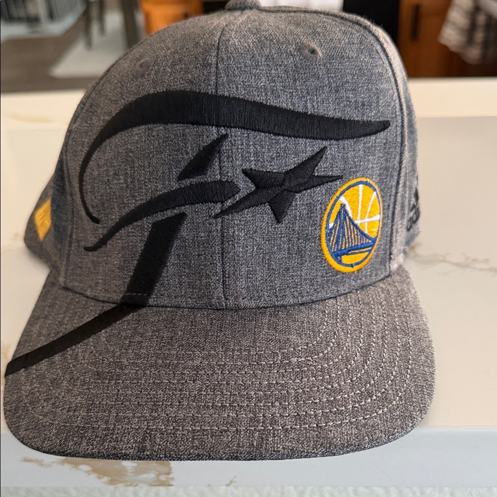 Adidas Gray and Black Hat with Yellow Logo
